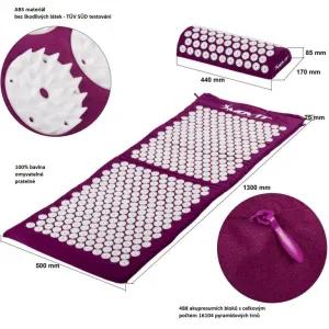 Movit akupresúrna podložka s vankúšom 130 x 50 cm fialová