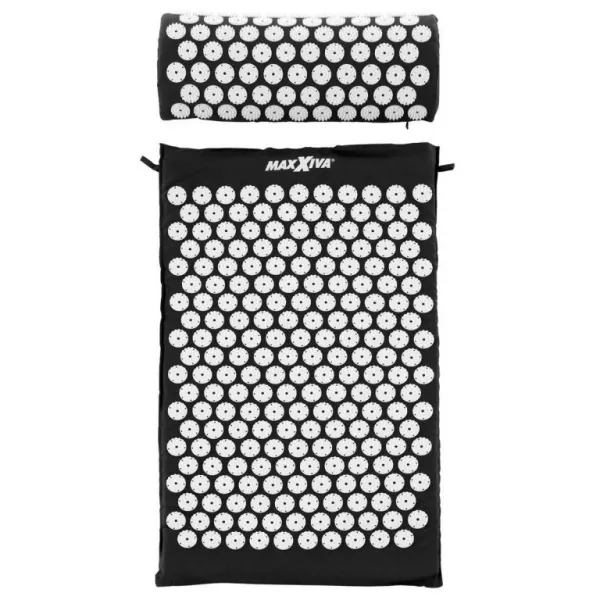 MAXXIVA 81550 Akupresúrna podložka s vankúšom, 75x42 cm, čierna