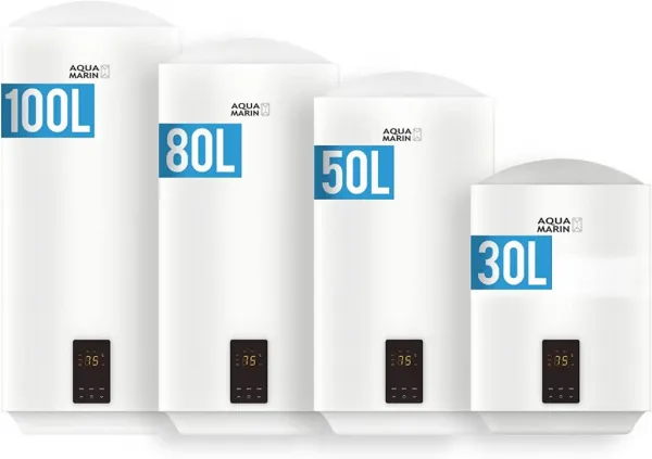 AQUAMARIN Elektrický závesný ohrievač vody 100 L, biely