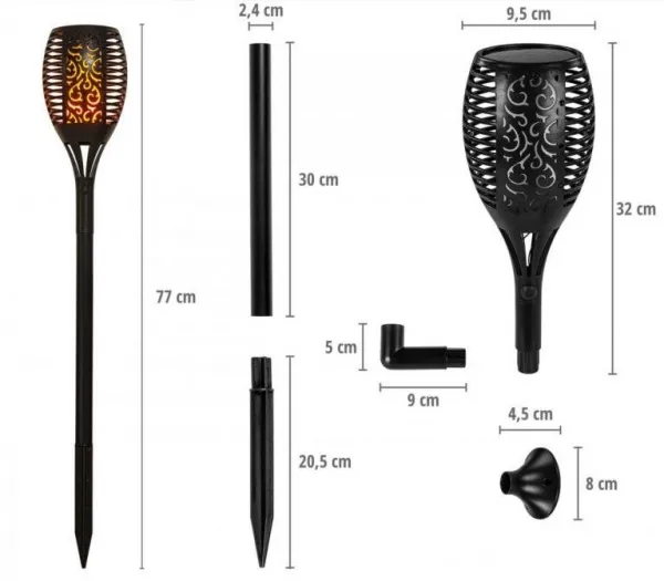 VOLTRONIC sada solárnych svetiel 51 LED, 4 ks