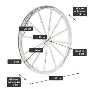 Garthen 86141 Dekoratívne drevené koleso, 90 cm