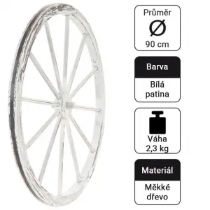 Garthen 86141 Dekoratívne drevené koleso, 90 cm