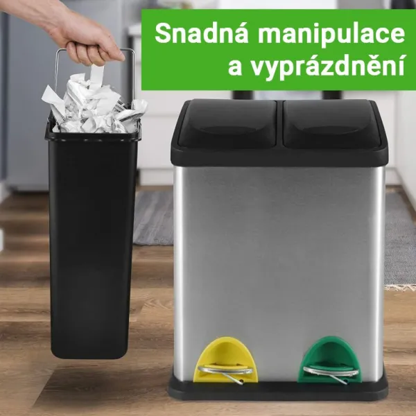 Jago Odpadkový kôš na triedený odpad 16 L, nerezový
