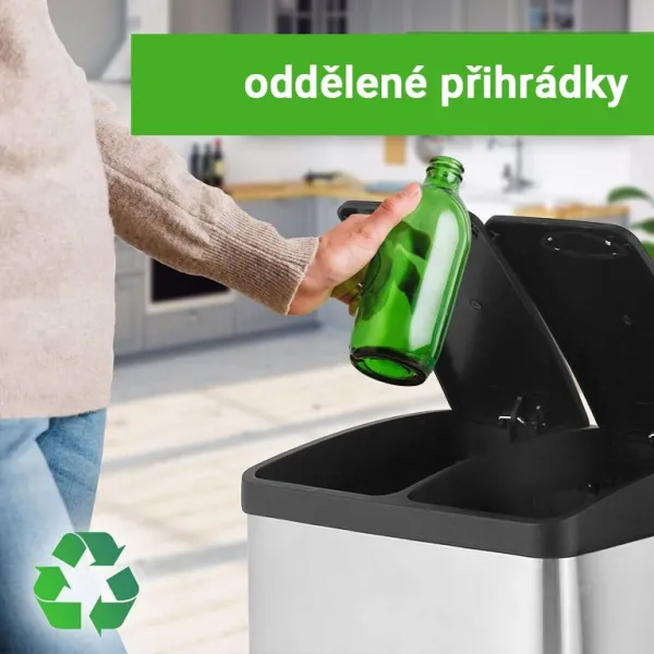 Jago Odpadkový kôš na triedený odpad 16 L, nerezový