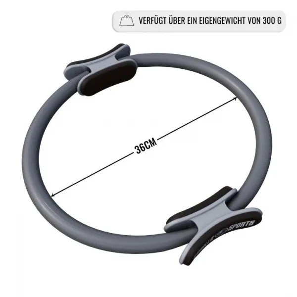 Gorilla Sports Kruh na pilates, 36 cm, sivý