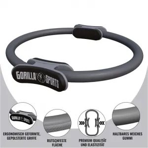 Gorilla Sports Kruh na pilates, 36 cm, sivý