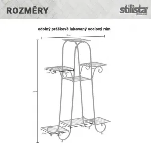 STILISTA stojan na rastliny, 102 x 76 x 24 cm, oceľ