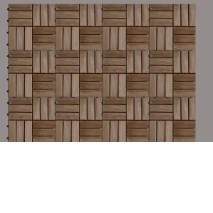 11 ks podlahových panelov z teakového dreva 1m²