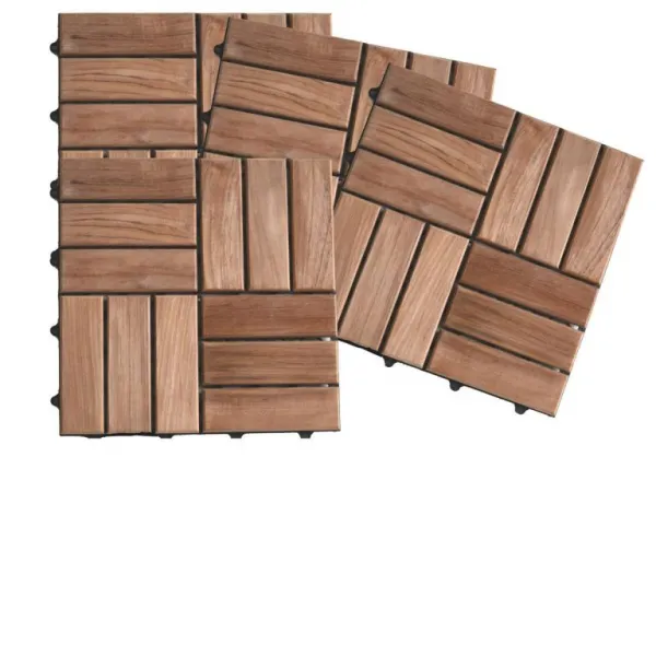 11 ks podlahových panelov z teakového dreva 1m²