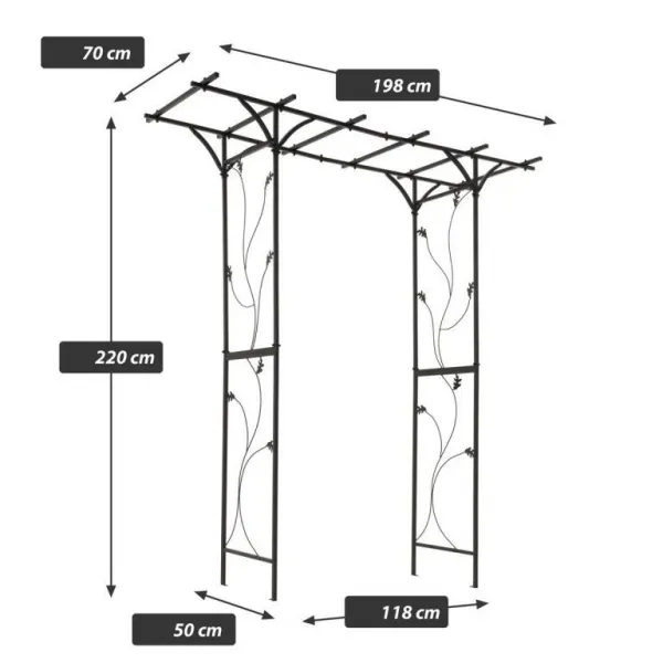 Garth záhradná oblúková pergola, 220 x 198 x 70 cm