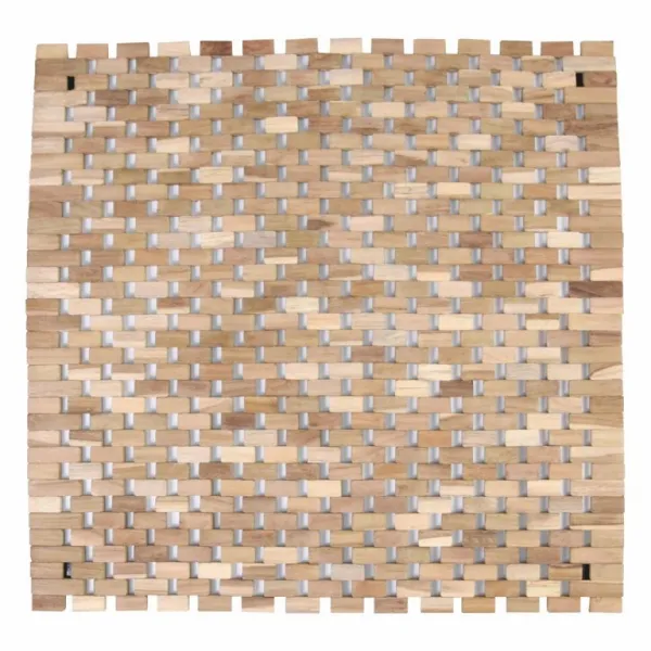 Protišmyková podložka, teak, prírodná, 50 x 48,5 cm
