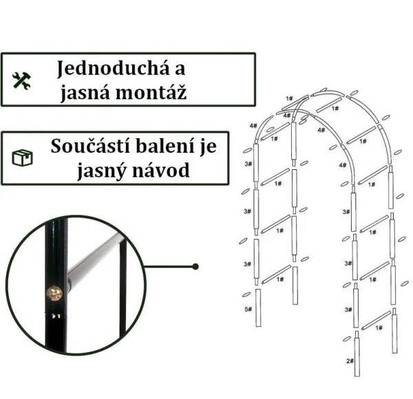 Anaterra Záhradný oblúk pre popínavé rastliny, 2 ks, 13 mm