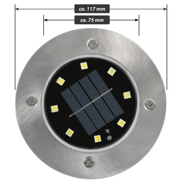 Sada solárnych záhradných vstavaných svietidiel, 8 LED, 12 k