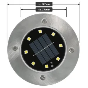 Sada solárnych záhradných vstavaných svietidiel, 8 LED, 12 k