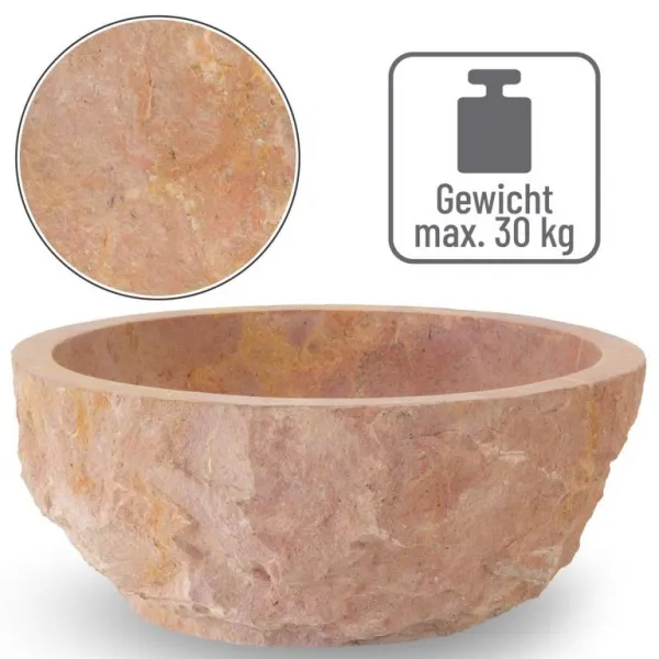 Umývadlo z prírodného kameňa Savona, Ø 35 - 40 cm