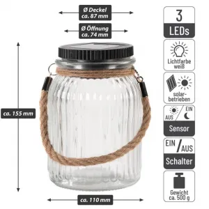 Sada solárnych svetiel,3 LED, plastové, studená biela, 5 ks