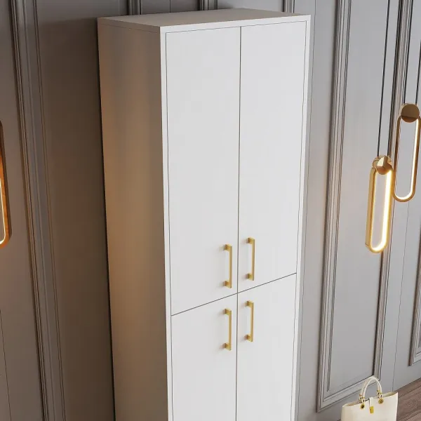 Skrinka na topánky / Botník Berlin A - White, Gold