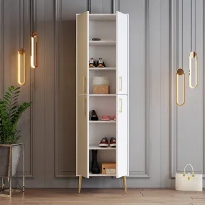 Skrinka na topánky / Botník Berlin A - White, Gold