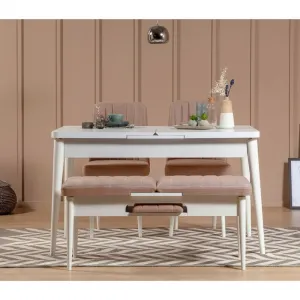 Lavica Vina Bench White, Stone