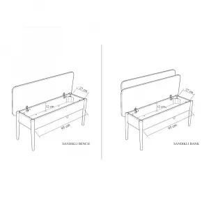 Lavica Vina Bench Walnut, Stone