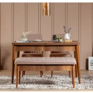 Lavica Vina Bench Walnut, Stone