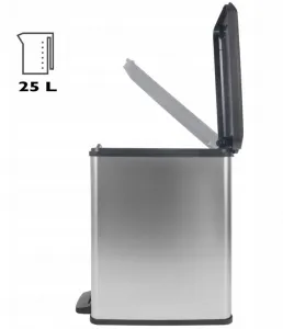 CURVER Odpadkový kôš SLIM BIN 25l | strieborná