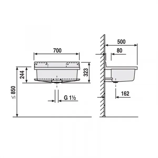 MEREO - Maxi umývadlo 700 x 500 x 244 mm, biele, plastové (PR7182C 60007010099