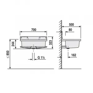 MEREO - Maxi umývadlo 700 x 500 x 244 mm, biele, plastové (PR7182C 60007010099