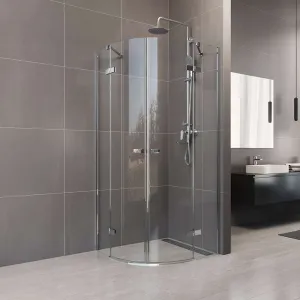 Mereo Sprchovací kút, Novea, štvrťkruh, R 550, pántový, 90x90 cm, chróm ALU, sklo Číre CK70101Z