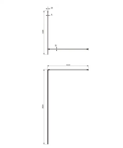 OMNIRES - MARINA walk-in, 120 cm čierna mat / transparent /BLMTR/ DNR12XBLTR