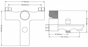 MEXEN/S - Royo One vaňová batéria 150 mm, čierna 72231-70