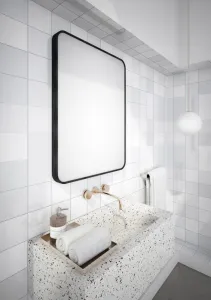 OLSEN SPA - Zrkadlo bez osvetlenia PIRNA BLACK - Rozmer A - 50 cm, Rozmer C - 70 cm OLNZPIR5070B