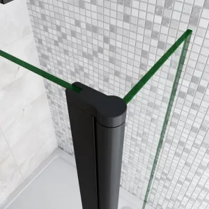 H K - Otočný diel 30cm k zástene WALK IN LUSTY BLACK F1, 8 mm sklo SE-LUSTYBLACK30