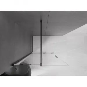 MEXEN/S - Velár posuvné sprchové dvere Walk-in 70, transparent, čierna 871-070-000-03-70