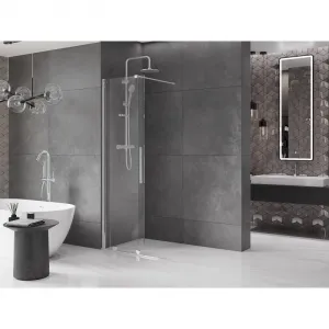 MEXEN/S - Velár posuvné sprchové dvere Walk-in 85, transparent, chróm 871-085-000-03-01