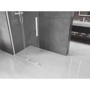 MEXEN/S - Velár posuvné sprchové dvere Walk-in 85, transparent, biela 871-085-000-03-20