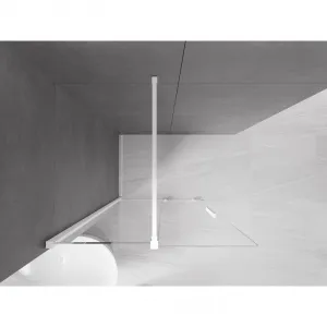 MEXEN/S - Velár posuvné sprchové dvere Walk-in 85, transparent, biela 871-085-000-03-20