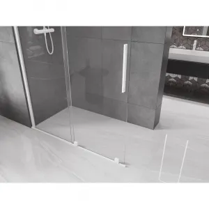 MEXEN/S - Velár posuvné sprchové dvere Walk-in 140, transparent, biela 871-140-000-03-20