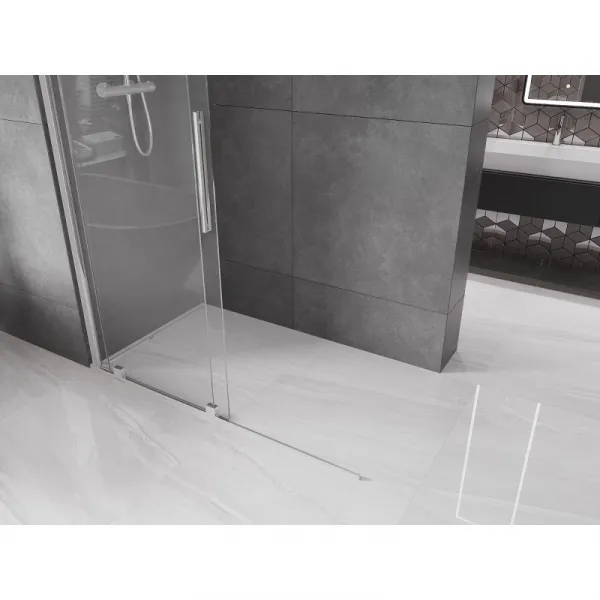 MEXEN/S - Velár posuvné sprchové dvere Walk-in 140, transparent, chróm 871-140-000-03-01