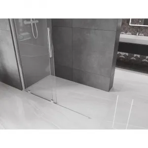 MEXEN/S - Velár posuvné sprchové dvere Walk-in 140, transparent, chróm 871-140-000-03-01
