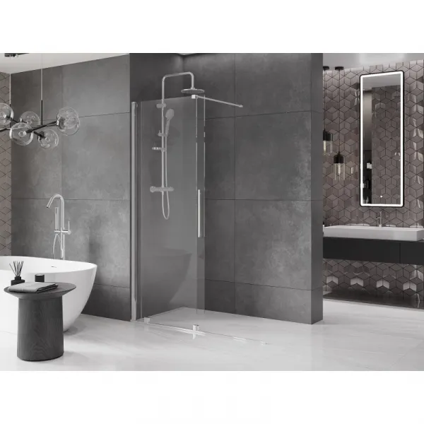 MEXEN/S - Velár posuvné sprchové dvere Walk-in 140, transparent, chróm 871-140-000-03-01
