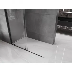MEXEN/S - Velár posuvné sprchové dvere Walk-in 140, transparent, čierna 871-140-000-03-70