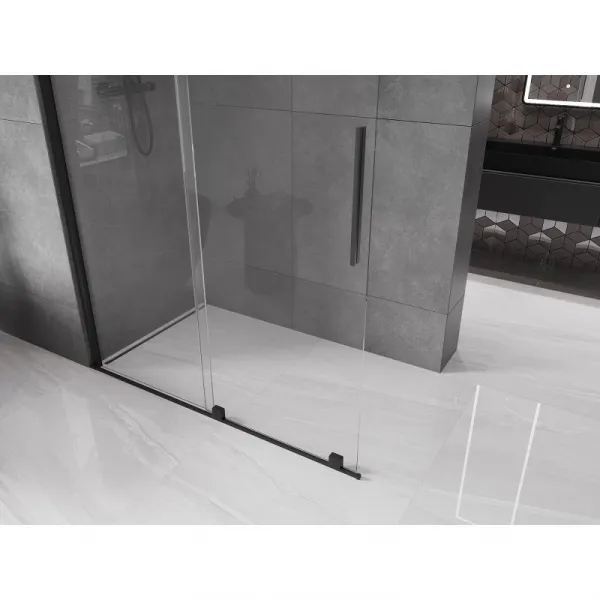 MEXEN/S - Velár posuvné sprchové dvere Walk-in 140, transparent, čierna 871-140-000-03-70