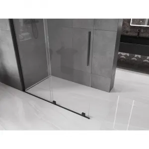 MEXEN/S - Velár posuvné sprchové dvere Walk-in 140, transparent, čierna 871-140-000-03-70