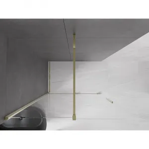 MEXEN/S - Velár posuvné sprchové dvere Walk-in 140, transparent, zlatá 871-140-000-03-50