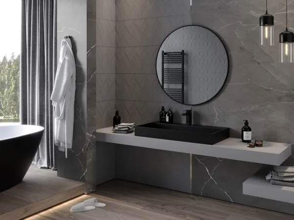 MEXEN - Loft zrkadlo 90, čierny rám 9850-090-090-000-70