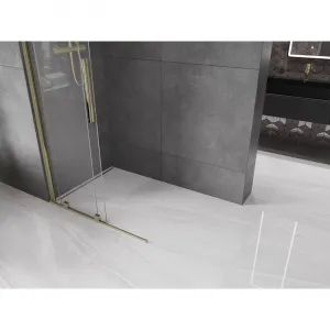 MEXEN/S - Velár posuvné sprchové dvere Walk-in 70, transparent, zlatá 871-070-000-03-50