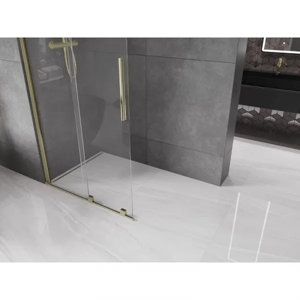MEXEN/S - Velár posuvné sprchové dvere Walk-in 70, transparent, zlatá 871-070-000-03-50