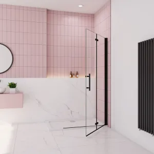 H K - Zalamovacia WALK-IN zástena Melody Black WF1 120x195, číre sklo MELODYBLWF112