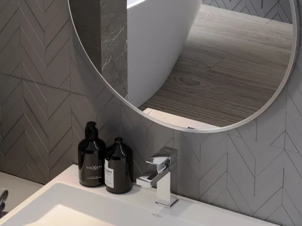 MEXEN - Loft zrkadlo 100, nerezový rám 9850-100-100-000-10